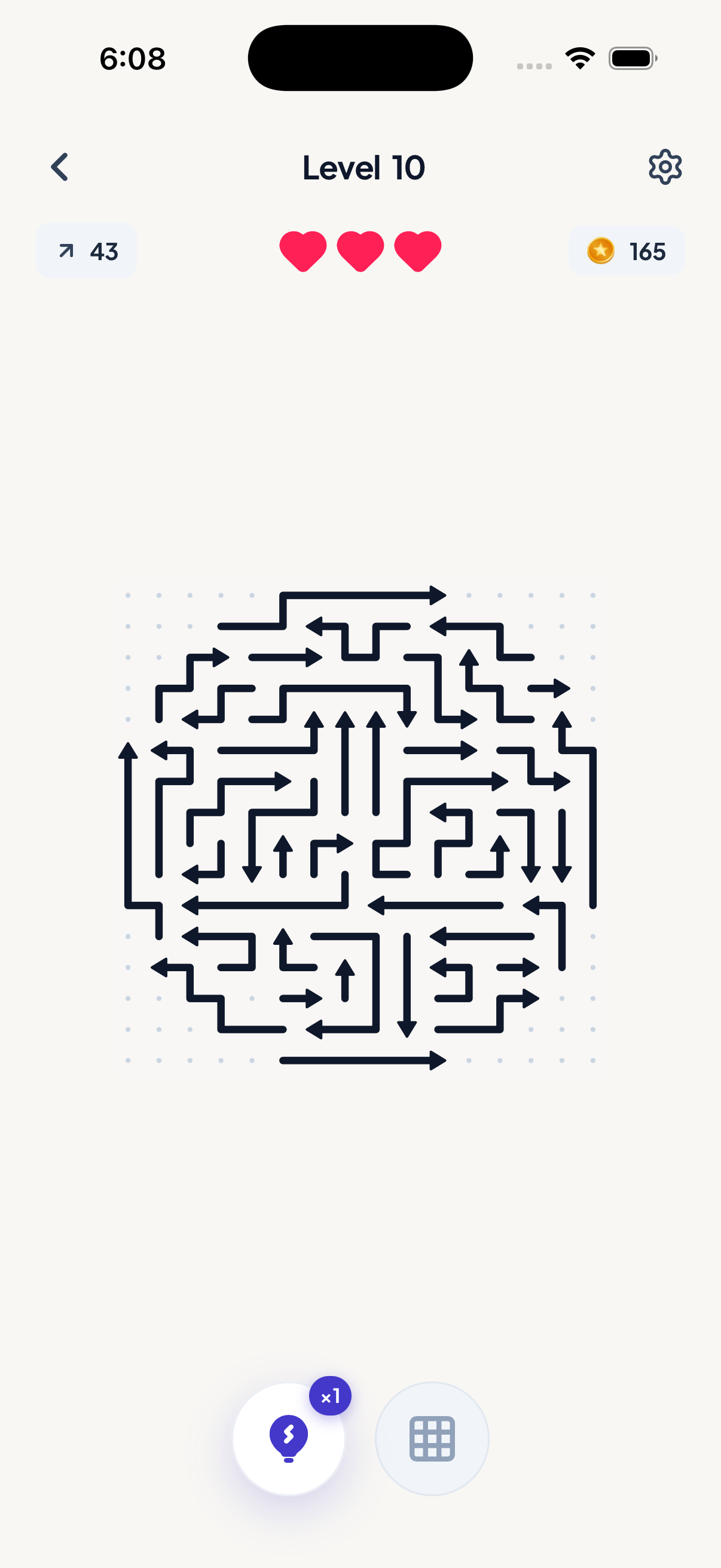 Arrow paths in level 10