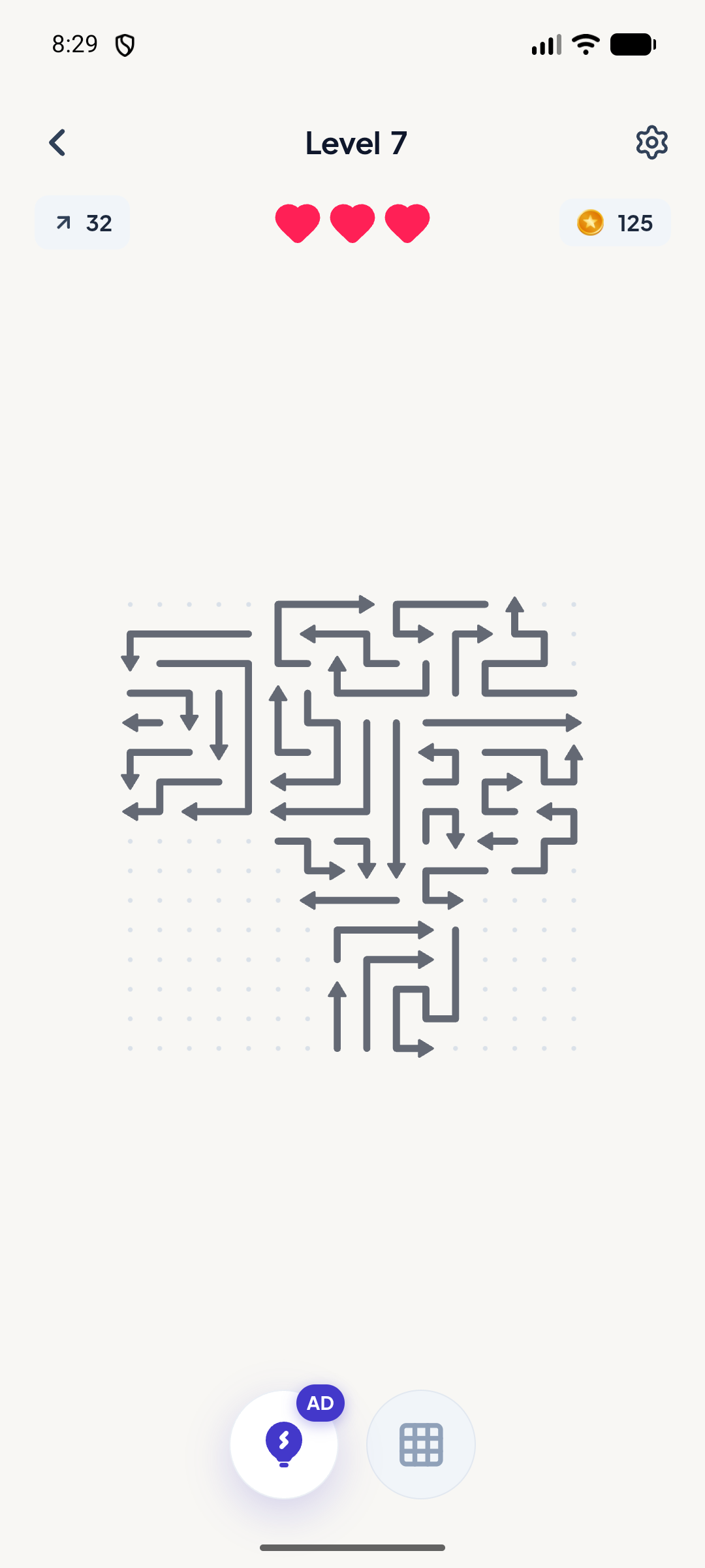 Heart-shaped board in level 7